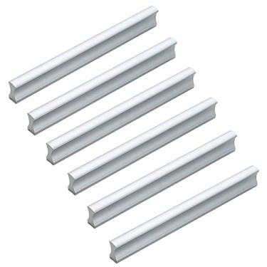 Imagem de 6 peças puxadores de gaveta puxadores de cozinha puxadores de porta de armário de cozinha liga de alumínio puxadores de armário de banheiro alças de guarda-roupa maçaneta de porta de bar ferragens de