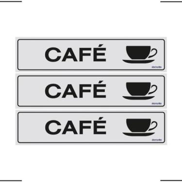 Imagem de Combo 3 Placas De Sinalização Café 30x7 Ekomunike - B-506/1 F9e