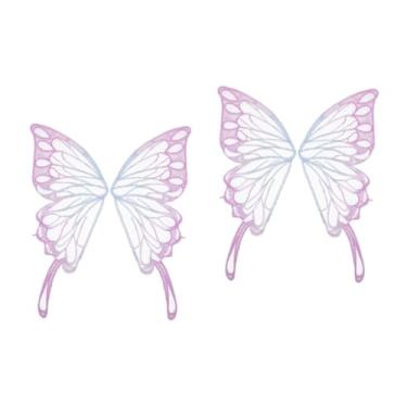 Imagem de NUOBESTY Apliques Enfeites 2 Pares Patch bordado de borboleta roupas remendo bordado DIY acessórios de borboleta borboletas polivalente Bandeira fragmento decorar noiva malha macia
