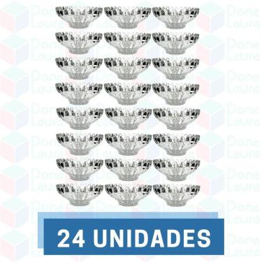 Imagem de 24 Vasilha de Vidro Resistente Desenhado p/ Petisco Sobremesa
