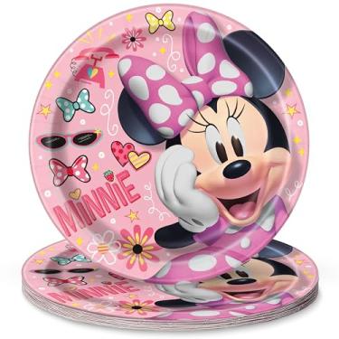 Imagem de Unique 79235 Minnie Mouse Iconic Dinner Party Paper Plate, 9", 8 Ct, Multicolor