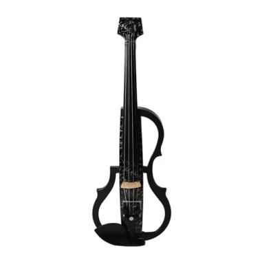 Imagem de Violino Elétrico, Abs Edge Múltiplas Funções, Violino Elétrico Silencioso, Aparência Elegante, Corpo de Fibra de Carbono para Prática (Floco de neve)