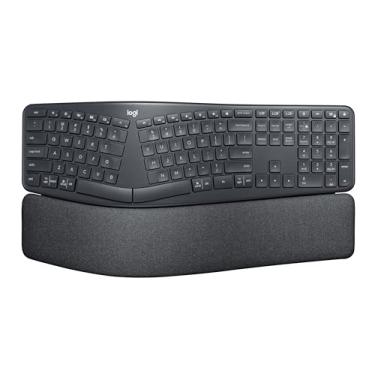 Imagem de Logitech Teclado ergonômico sem fio ERGO K860 – teclado dividido, descanso de pulso, digitação natural, tecido resistente a manchas, conectividade Bluetooth e USB, compatível com Windows/Mac, preto