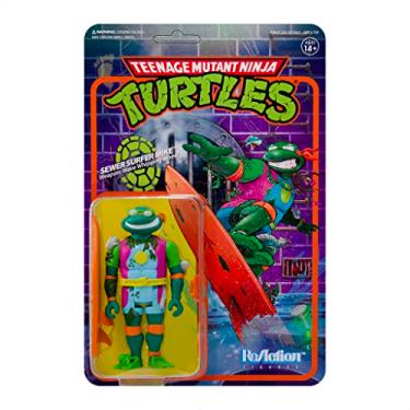 Imagem de Super7 Teenage Mutant Ninja Turtles: Sewer Surfer Mike Reaction Figure, Multicolor