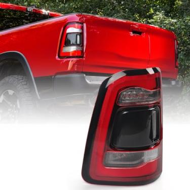 Imagem de VLINCAR Conjunto de luz traseira de LED compatível com Dodge Ram 1500 2019 2020 2021 2022 Lâmpada traseira de substituição com lente vermelha luzes de freio do lado esquerdo do motorista (LH)