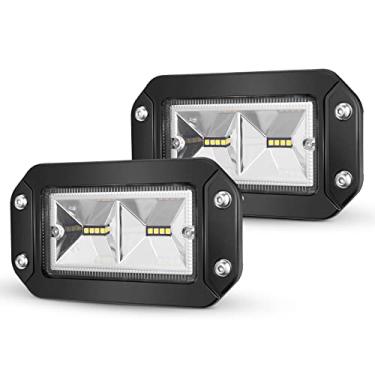 Imagem de BUNKER INDUST Lâmpadas LED de inundação de 15 cm, par de luz de trabalho LED de montagem embutida 4800 lm, luzes de direção de reserva, à prova d'água, para trator de caminhão, off-road 4x4, Jeep Pickup SUV ATV UTV Carrinho de golfe