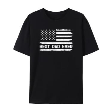 Imagem de BAFlo Camiseta Best Dad Ever with US American Flag Gifts Fathers Day Dad, Preto, M