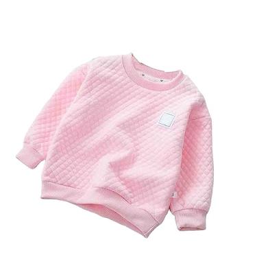 Imagem de Camisetas esportivas sem mangas para meninos suéter de cor sólida quente infantil para outono e inverno meninos manga longa 5, Rosa, 6-7 Anos
