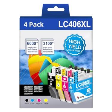Imagem de Aulay Cartucho de tinta de alto rendimento compatível LC406XL para Brother LC406XL LC406. Use com a impressora Brother MFC-J4335DW MFC-J4535DW MFC-J5855DW MFC-J5855DW MFC-J6555DW (pacote com 4)