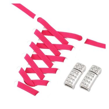 Imagem de Shoelaces Without Tie Kids Adult Width Elastic Laces For Flat Sport Shoes Casual Shoes Accessories (Color : Rose red)