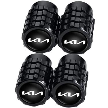 Imagem de Tampas de haste de válvula de pneu de carro de metal compatíveis com KIA NIRO Rio Sportage Sorento Soul Stinger Seltos Cadenza K900 Forte Todos os modelos Tampa de roda, tampas de válvula de ar acessórios de decoração de estilo 4 peças