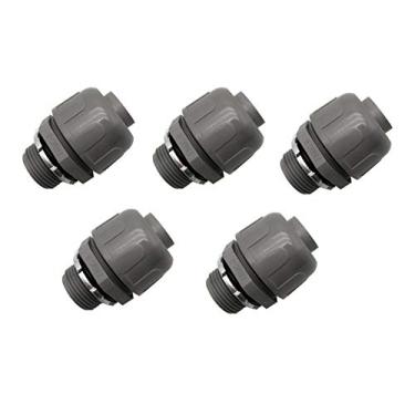 Imagem de Conector de Conduíte Elétrico Reto Líquido Não Metálico 3/10.2 cm, Pacote com 5, Listado UL