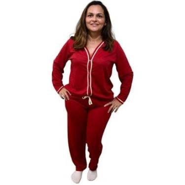 Imagem de Pijama Inverno Feminino Americano Liso-Feminino