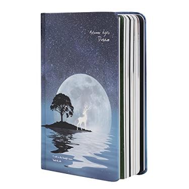 Imagem de Novidade Sonho de Noite de Verão Luminoso Capa Dura A5 Diário Bonito Lua e Alce Colorido 256 Páginas Caderno Grosso para Meninas Mulheres Escrevendo Diário Pessoal Esboço Desenho, Caderno de Viagem