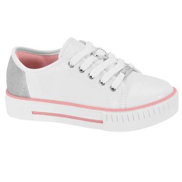 Imagem de Tênis Infantil Molekinha Turim Glitter Menina - Branco e Prata - 36