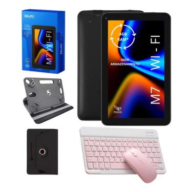 Imagem de Tablet M7 64gb 4gb Wi-fi Com Kit Teclado + Mouse Rosa E Capa M7