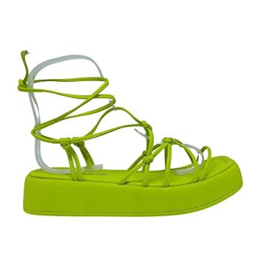 Imagem de Sandalia Ramarim 2239204 Papete Flatform De Amarrar Confortavel Feminino