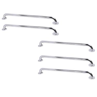 Imagem de Alça De Apoio Barra Inox 80cm Kit 5 Unidades Idoso Cadeirante Acessibilidade Banheiro Box Escada Suporte Corrimao