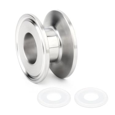 Imagem de TAISHER 1 peça de aço inoxidável 304 3,8 cm braçadeira tripla 50,5 mm flange de virola tubo de carretel sanitário tubo redondo sem costura com 2 peças arruelas (comprimento 25 mm)