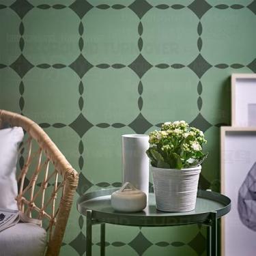 Imagem de Estêncil geométrico quadrado de 30 cm mandala para decoração pintura grande molde reutilizável paredes grandes modelos para pintura nicho móveis de parede azulejos decoração molduras padrões