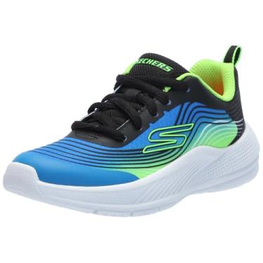 Imagem de Skechers Tênis Microspec Advance para meninos, Azul/limão, 4 Big Kid