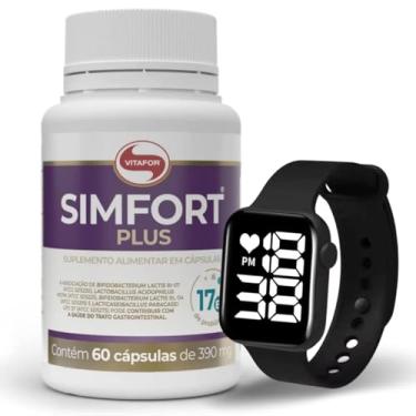 Imagem de Kit Simfort Plus Vitafor 60 Capsulas Acompanha Relógio Esportivo Aprova D'agua Preto