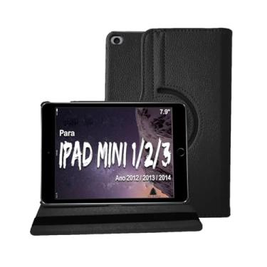 Imagem de Capa Case Couro Ipad Mini 1, 2 E 3 Ajuste De Posição 360 Preta