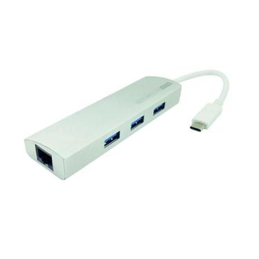 Imagem de Cabo Adaptador USB C Macho 3 X USB 3.0 X RJ45 Femea - NWT