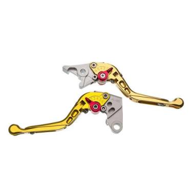 Imagem de Manete Moto X Super Bike Par C/ Regulagens 3/4dedos Dourado