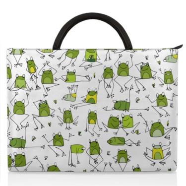 Imagem de Capa para laptop de sapos de desenho animado 13 13,3 14 polegadas bolsa para laptop com alça e bolsos estojo de transporte durável para notebook para homens mulheres várias opções de cores e tamanhos