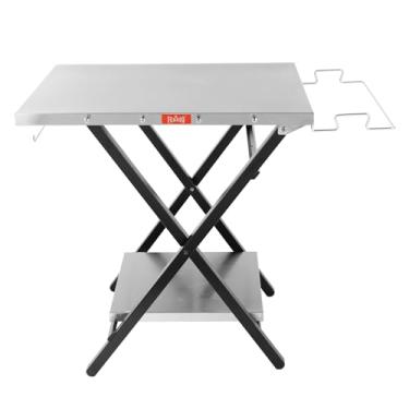 Imagem de Feasto Mesa para churrasqueira, mesa de acampamento dobrável para forno de pizza e chapa Blackstone com rack de garagem e suporte de lenços, mesa dobrável para preparação ao ar livre para reuniões e