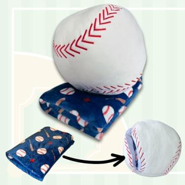 Imagem de Blanket Buddies Stuffed Baseball with Blanket Inside: 3-in-1 Pillow, Blanket, and Friend - Lovable 14" Baseball Plush with 60" x 40" Detachable Cozy Baseball Blanket Inside! (Baseball)