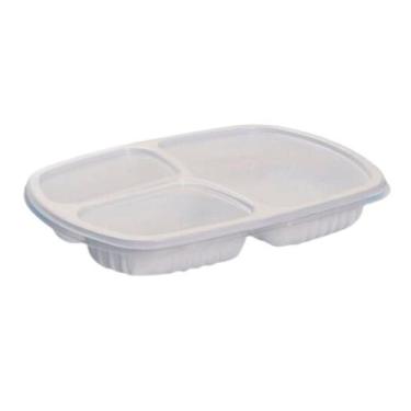 Imagem de G-331-3D Bandeja Branca 3 Divisões 850ml. Fitness P/ Freezer Micro-ond