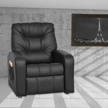 Imagem de Poltrona Reclinável Azera Mx-7 F-281 Couro Artificial Preto Matrix, Pr
