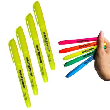 Imagem de Kit Marca Texto Cor Amarelo Neon Com 4 Unidades Masterprint Grifa Dest