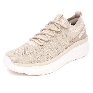 Imagem de Nautica Tênis de corrida feminino moderno com cadarço casual com amortecimento máximo, Khaki-themba, 40