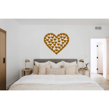 Imagem de Kit 108 Adesivos Coração Decoração Sala, Quarto - Imprimax, OURO