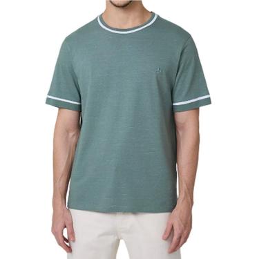 Imagem de Camiseta Masculina Dudalina MC Flame Verde Médio - 41540614-Masculino