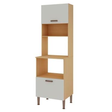 Imagem de Torre Quente 2 Portas com Nichos Freijo/White Laca Brilho - Genialflex