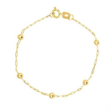 Imagem de Pulseira de ouro 18k Bolinha Cartier Infantil - Elegancy Joias