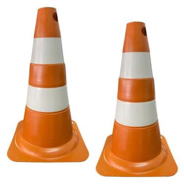 Imagem de Kit 2 Cone de Sinalização para Trânsito Estacionamento EPI Segurança L