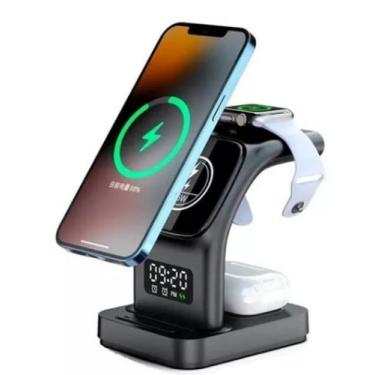 Imagem de Base Carregamento Indução 5 Em 1  Sem Fio Magnetico Wireless - LEON