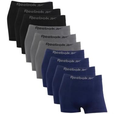 Imagem de Kit 10 Cuecas Boxer Masculina Reebok Classic Original Lisa, 3preto, 3c