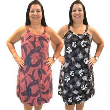 Imagem de Kit 2 Vestido Plus Size Feminino C Alcinha Soltinho Versátil - Felicit