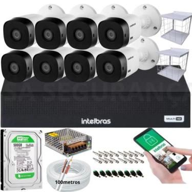 Imagem de Kit Cftv 8 Câmeras de Segurança Hd Intelbras 1120b G6 Dvr 8 Canais MHD