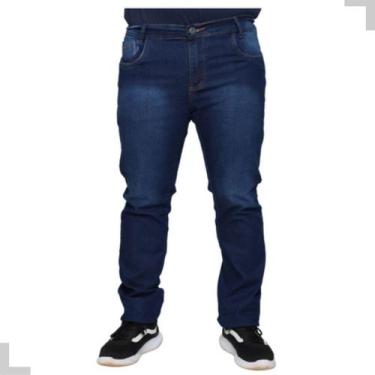 Imagem de Calça Jeans Stretch Lycra Masculina Slim 100% Algodão Premium Plus Siz