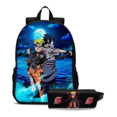 Imagem de Kit Mochila Escolar Com Estojo Infantil Naruto Volta Às Aula - Thuco G