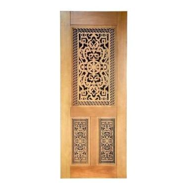 Imagem de Folha de Porta Madeira Maciça Entalhada Lima 80x210x3,5cm Cedro Rosa