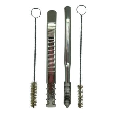 Imagem de Kit tereré bomba classica tela inox 18 cm prata + bomba mola sem rosca