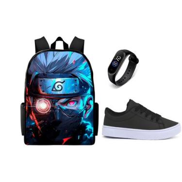 Imagem de Mochila Escolar Lançamento Masculino Com Tenis Casual E Relogio Digita